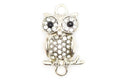 Rhinestone-Studded Owl Stretch Band Connector • Bracelet Focal