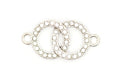 Double Circle Rhinestone-Studded Stretch Band Connector • Bracelet Focal