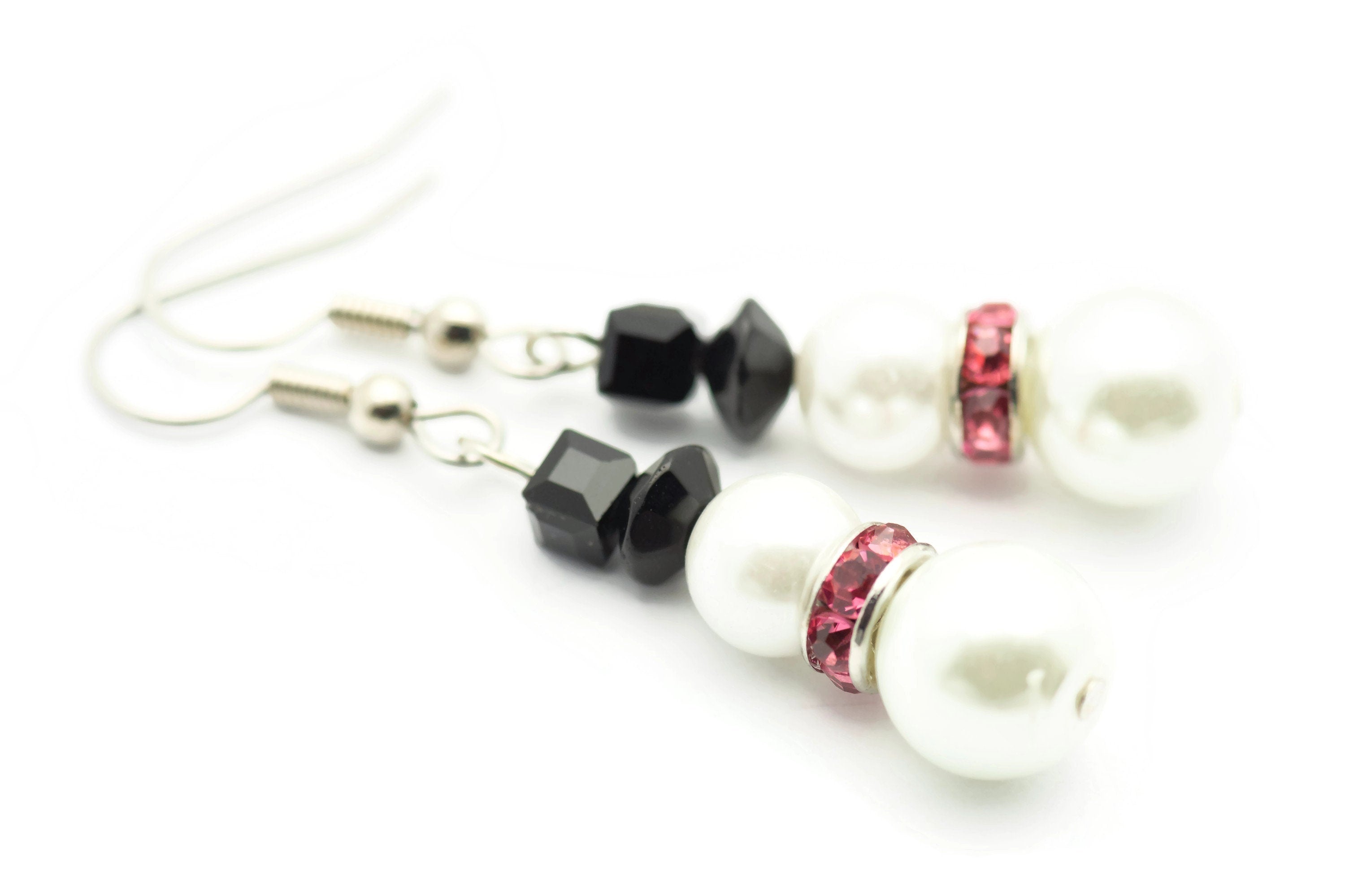 Snowman Earrings, White Snowmen, Surgical Steel, Snow Woman, Winter Jewelry, Pink Scarf, Holiday Earrings, Christmas Earrings, Snow Love