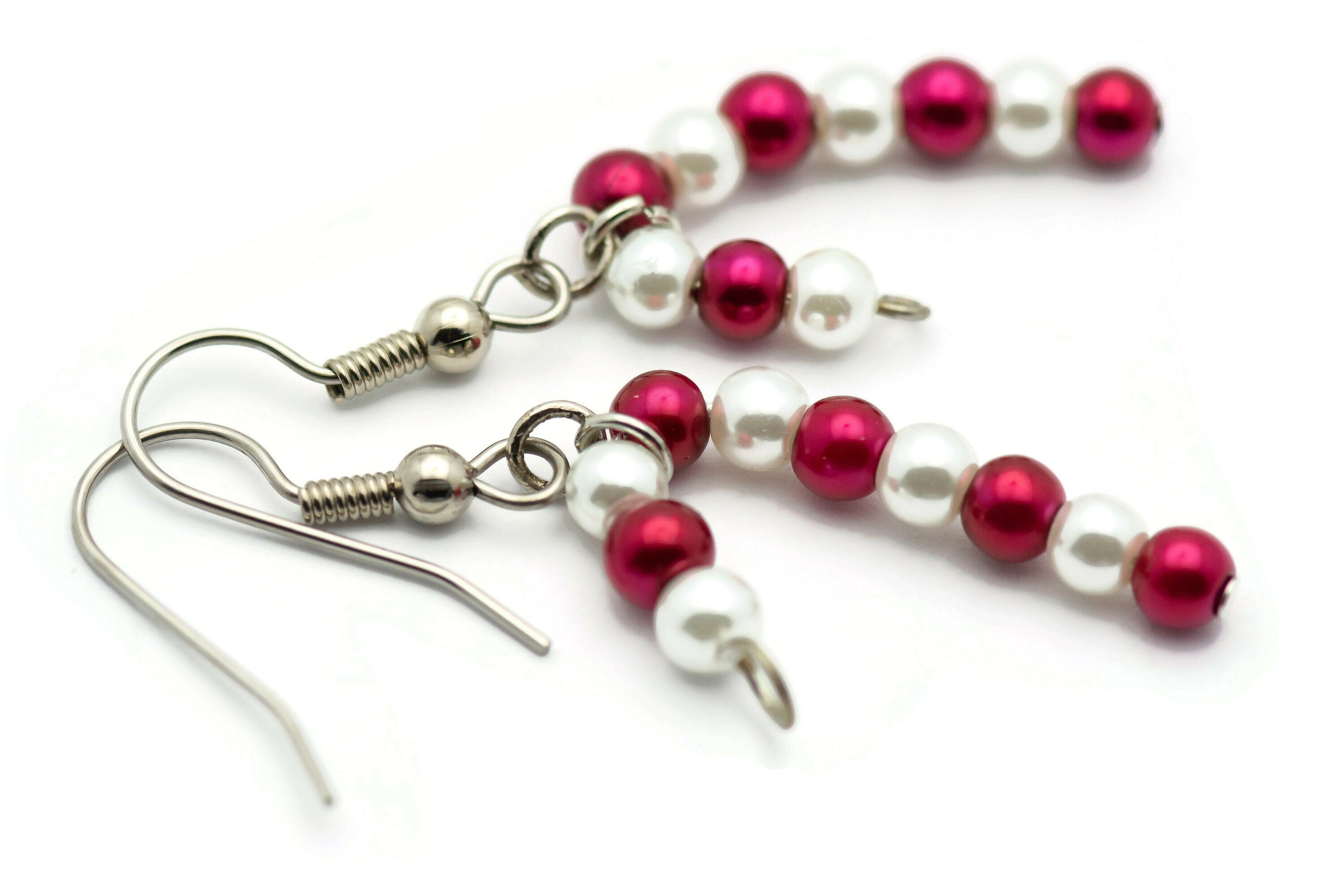 Candy Cane, Peppermint Stick, Red and White, Christmas Earrings, Holiday Earrings, Candy Jewelry