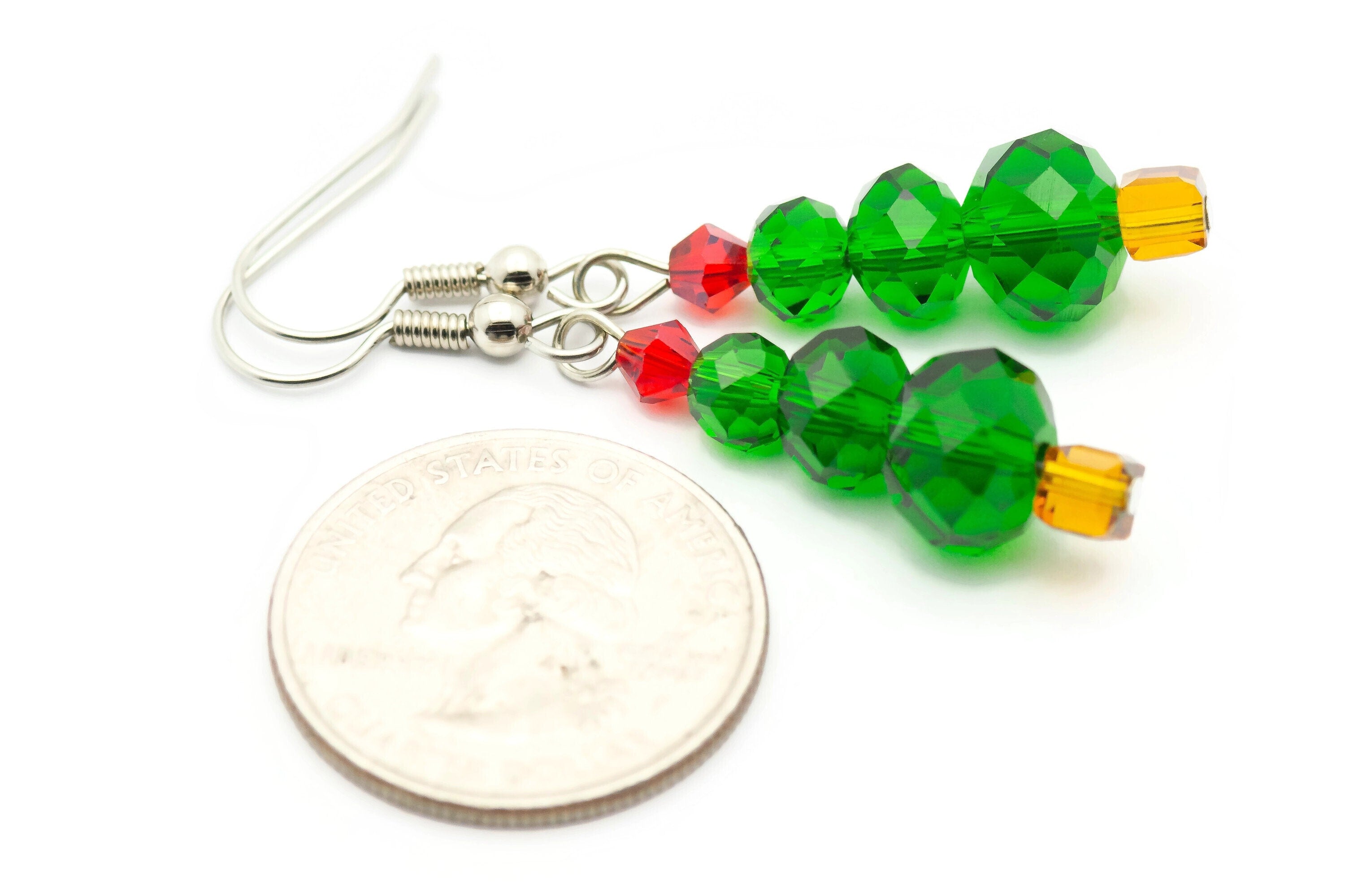 Christmas Tree, Green Tree, Xmas Tree, Christmas Earrings, Holiday Earrings