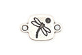Dragonfly Tile Stretch Band Connector • Bracelet Focal • Antique Silver-Plated TierraCast
