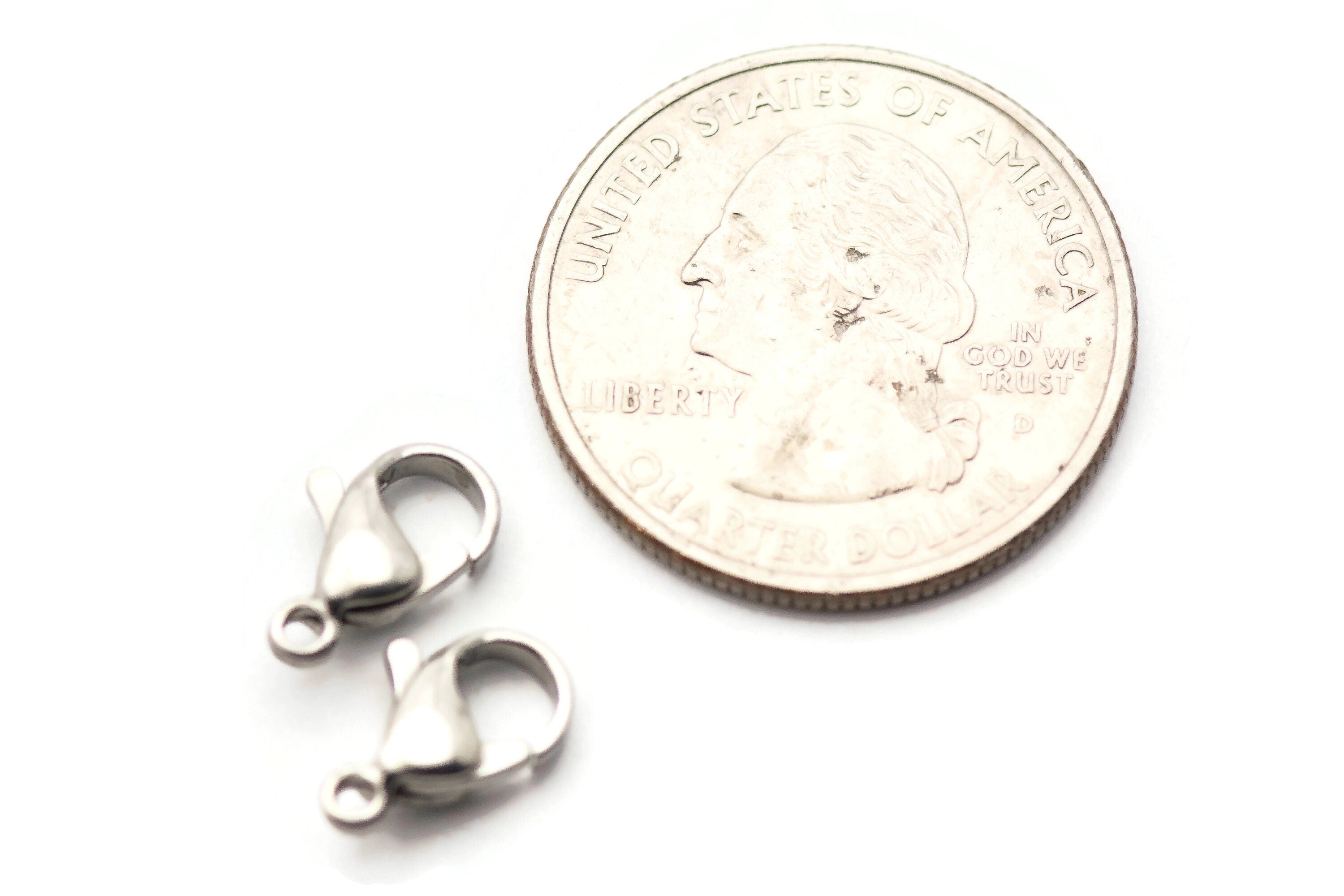 Lobster Claw Clasp, Stainless Steel, Clasp Upgrade, Replacement Clasp, Stretch Band Clasp, 12mm clasp, PAIR