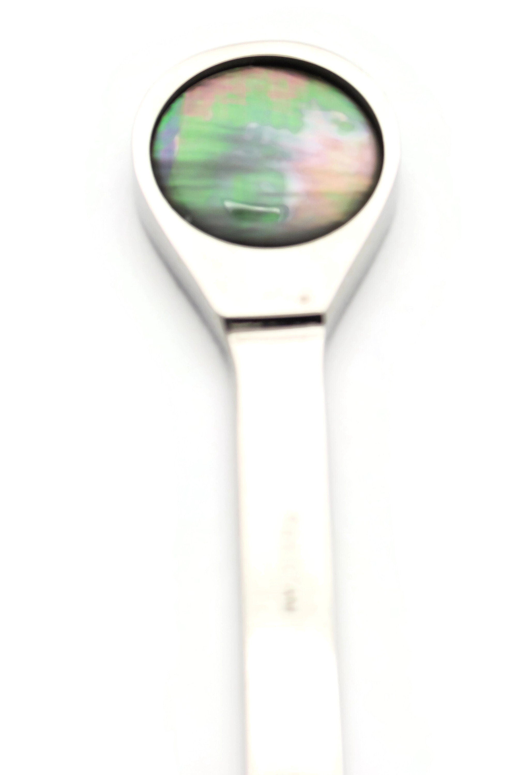 Black Lip Shell Letter Opener • Chrome Plated Steel • Paper Knife • Desk Accessory • 8-Inch