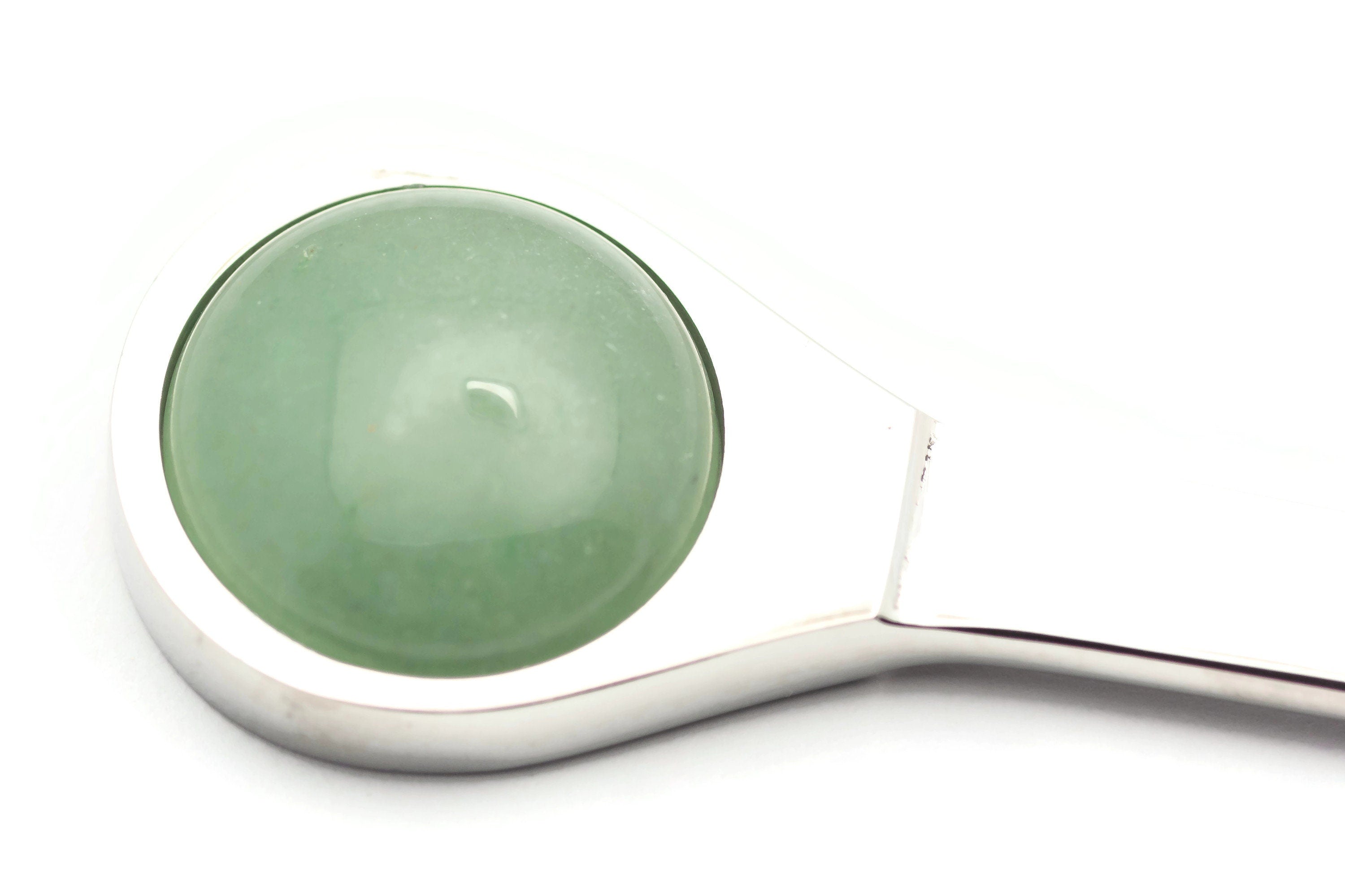 Green Aventurine Letter Opener • Chrome Plated Steel • Paper Knife • Desk Accessory • 8-Inch
