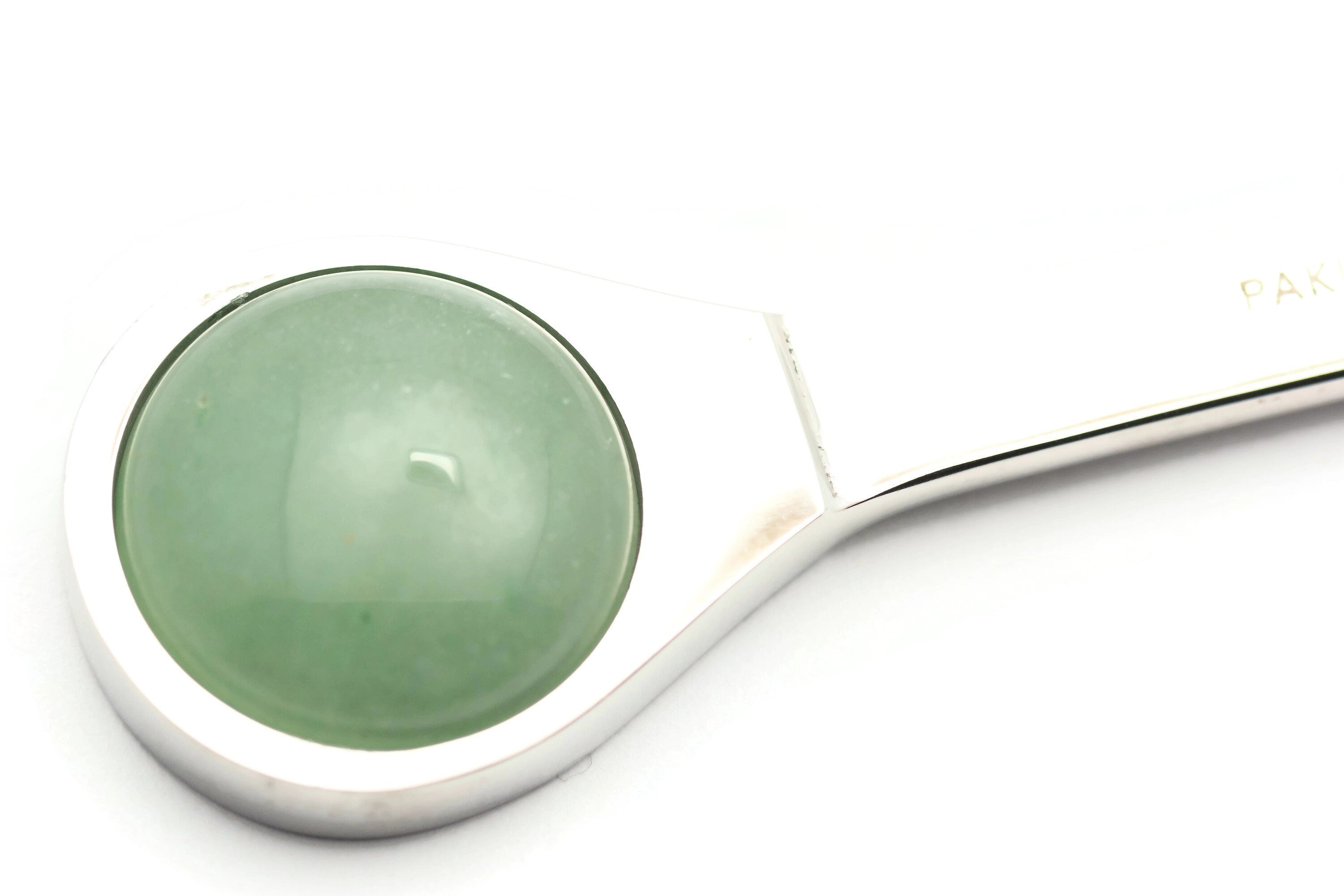 Green Aventurine Letter Opener • Chrome Plated Steel • Paper Knife • Desk Accessory • 8-Inch