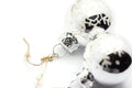 Christmas Ornament Earrings, Snowflakes, Mini Glass Ornaments, Holiday Earrings, Festive Earrings, Glitter Balls
