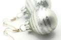 Christmas Ornament Earrings, Snowflakes, Mini Glass Ornaments, Holiday Earrings, Festive Earrings, Glitter Balls