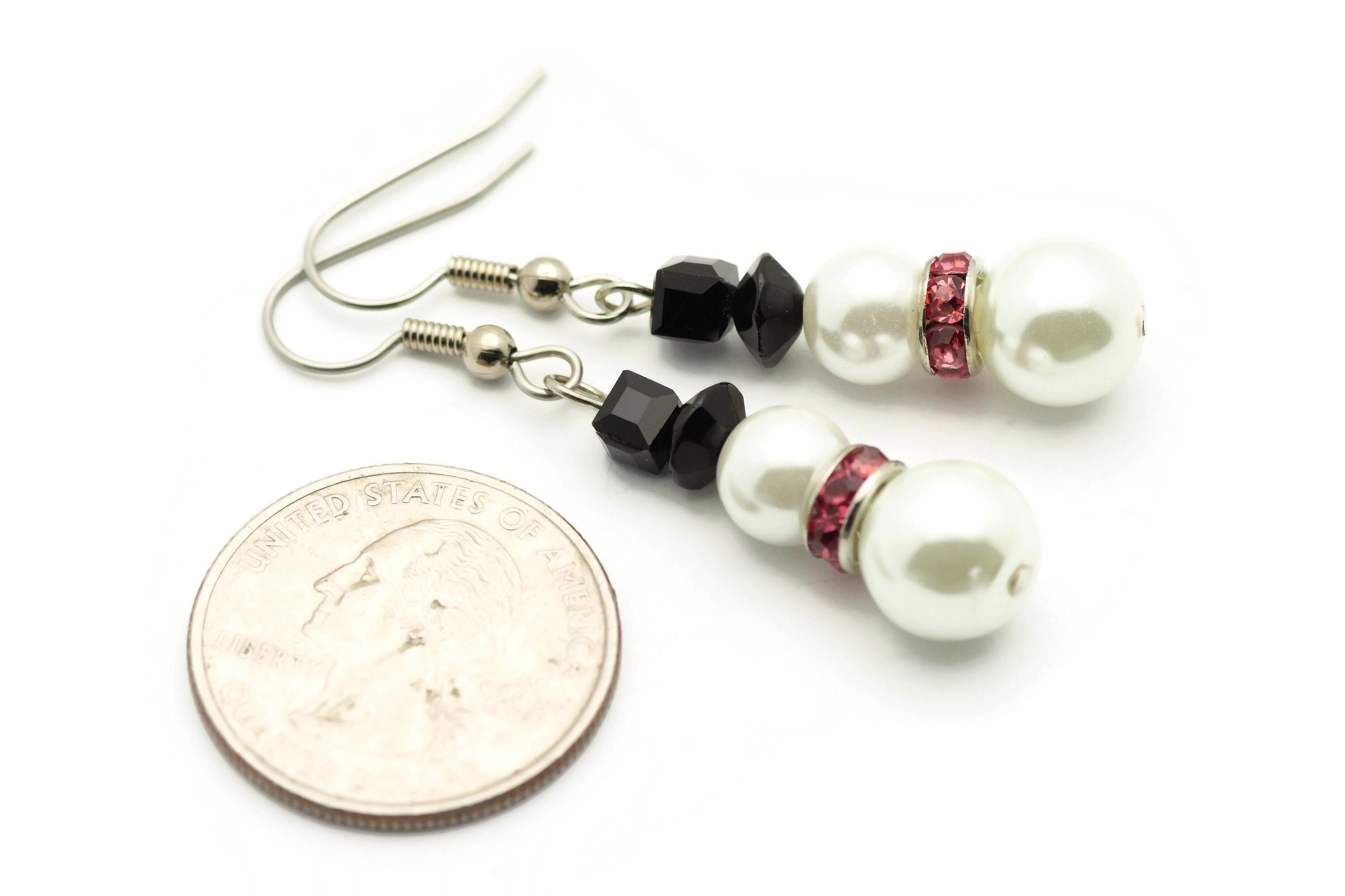 Snowman Earrings, White Snowmen, Surgical Steel, Snow Woman, Winter Jewelry, Pink Scarf, Holiday Earrings, Christmas Earrings, Snow Love
