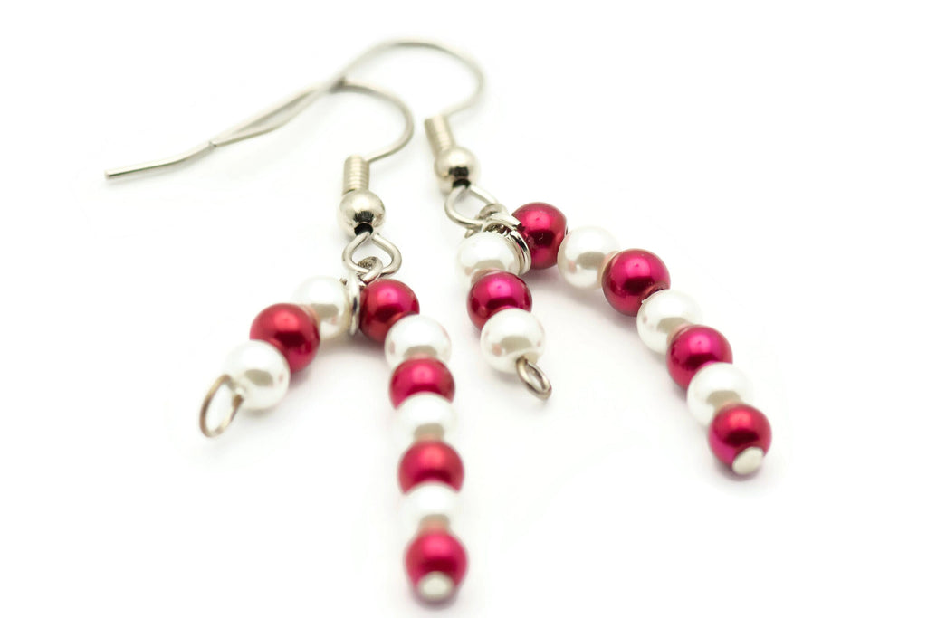 Candy Cane, Peppermint Stick, Red and White, Christmas Earrings, Holiday Earrings, Candy Jewelry