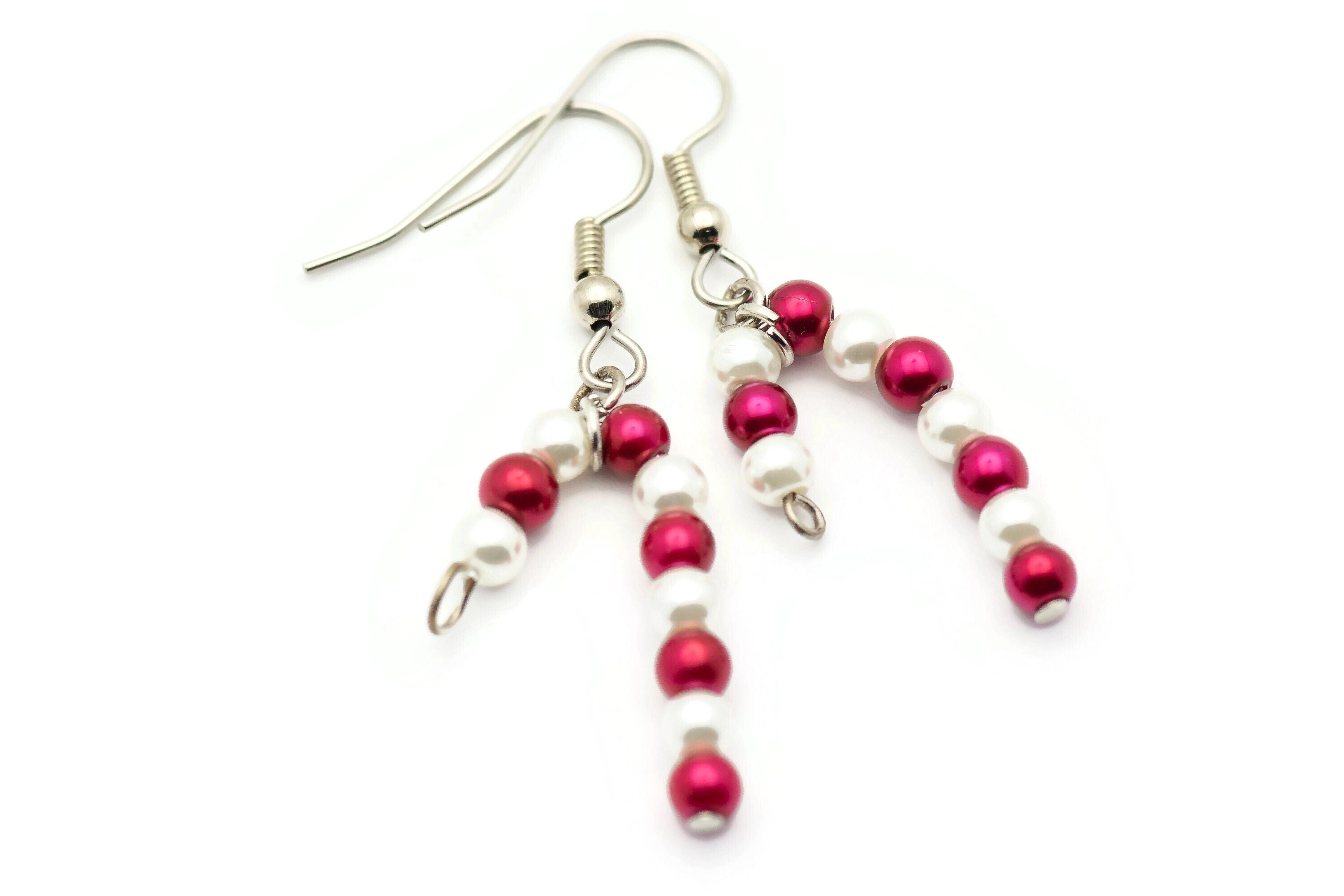 Candy Cane, Peppermint Stick, Red and White, Christmas Earrings, Holiday Earrings, Candy Jewelry