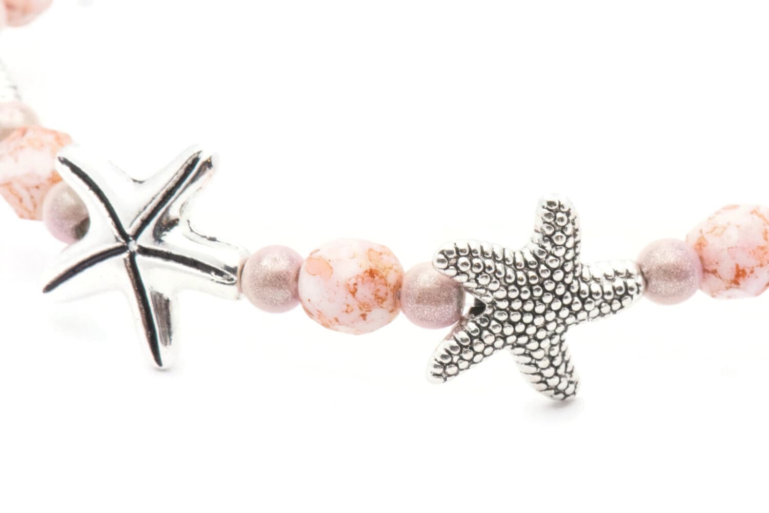 Summer Starfish Bracelet, Pink, Starfish Bracelet, Stretch
