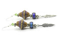 Silver Feather Earrings, Mood Bead, Feather Earrings, Sterling