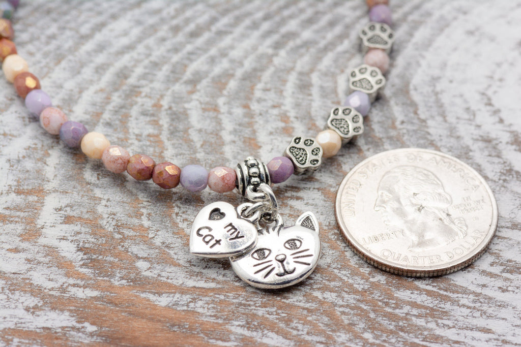 I Love My Cat Charm Stretch Bracelet, Gifts for Cat Lovers
