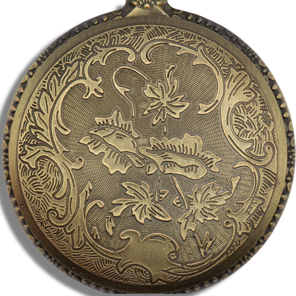 Large Antique Bronze Dad Pocket Watch Necklace | Long Necklace Watch | Bronze Pocket Watch | Dad Watch