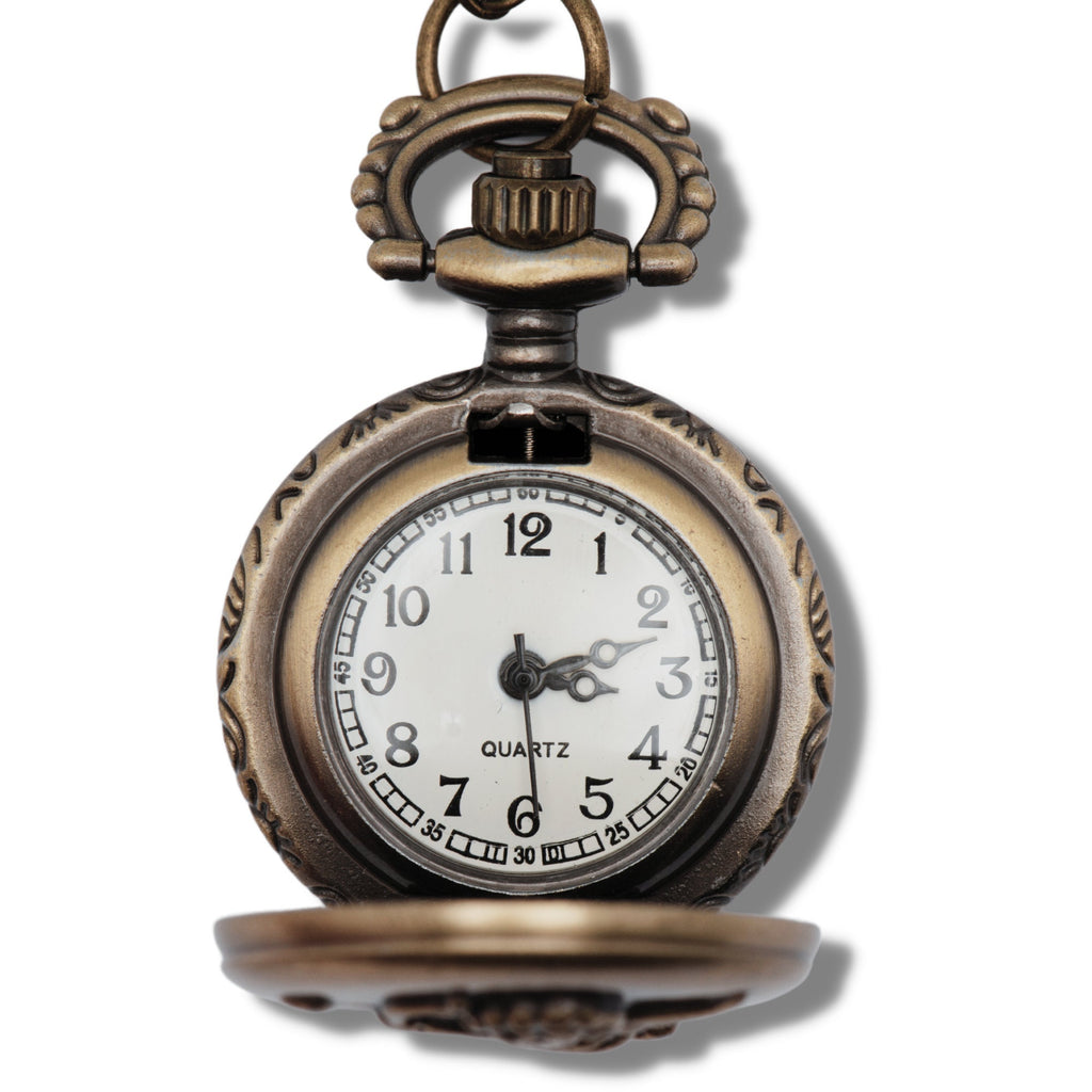 Cupid Pocket Watch Necklace | Valentine's Day Watch | Bronze | Bow and Arrow | Locket Watch | Long Chain
