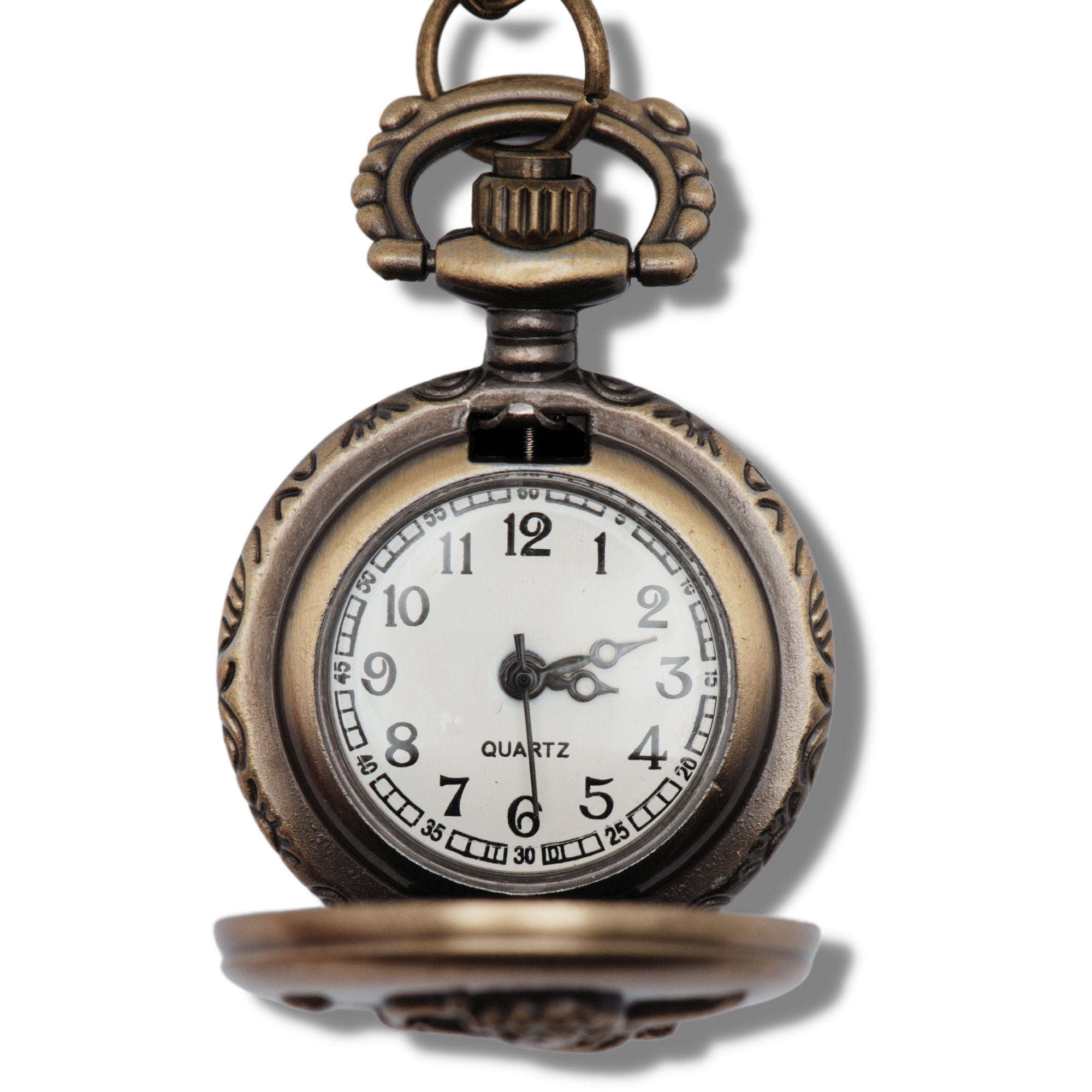 Cupid Pocket Watch Necklace | Valentine's Day Watch | Bronze | Bow and Arrow | Locket Watch | Long Chain