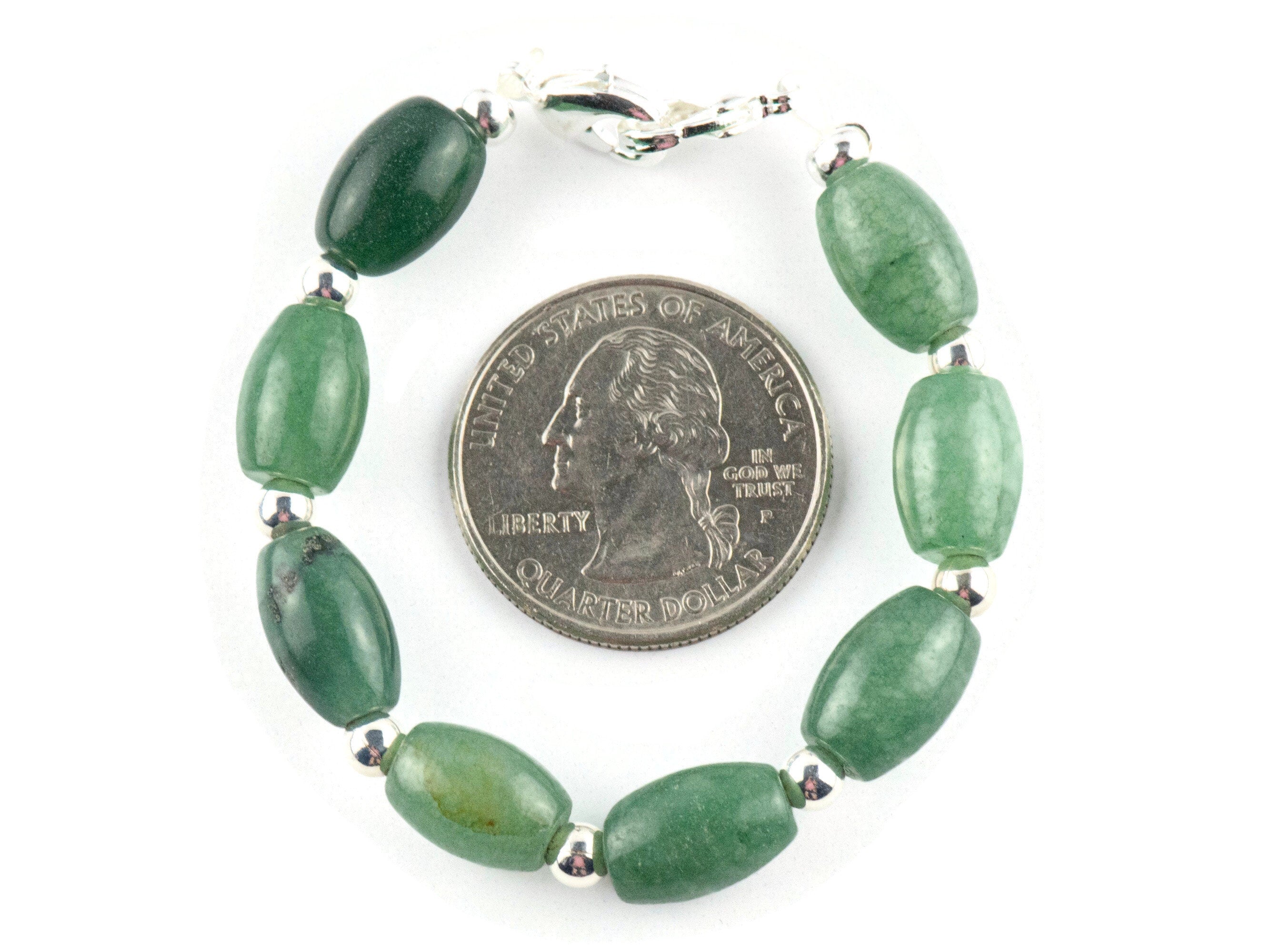 Green Aventurine Interchangeable Stretch Beaded Watch Band • Medical ID Bracelet • Single Strand • Handmade Jewelry