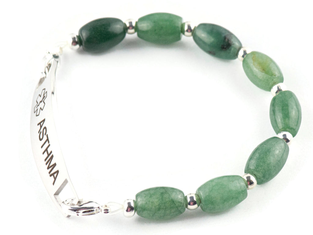Green Aventurine Interchangeable Stretch Beaded Watch Band • Medical ID Bracelet • Single Strand • Handmade Jewelry