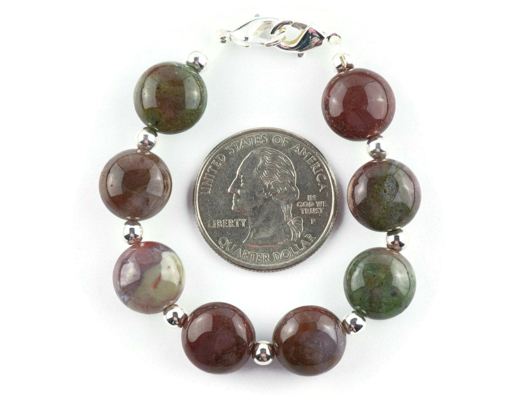 Fancy Jasper Puffs Interchangeable Stretch Beaded Watch Band • Medical ID Bracelet • Single Strand • Handmade Gemstone Jewelry