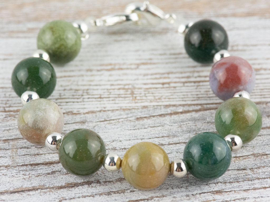 Fancy Jasper Interchangeable Stretch Beaded Watch Band • Medical ID Bracelet • Single Strand • Handmade Gemstone Jewelry