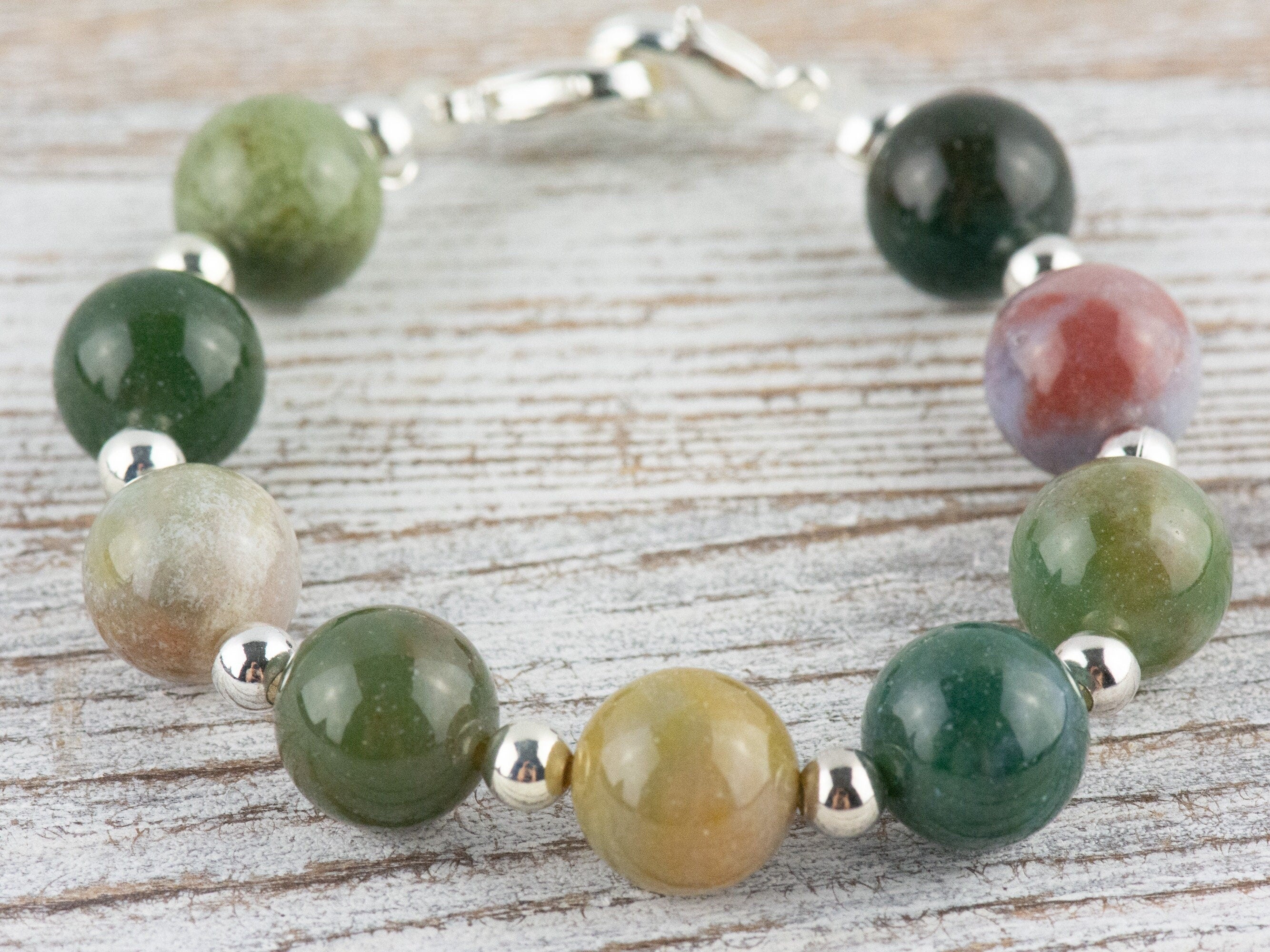 Fancy Jasper Interchangeable Stretch Beaded Watch Band • Medical ID Bracelet • Single Strand • Handmade Gemstone Jewelry