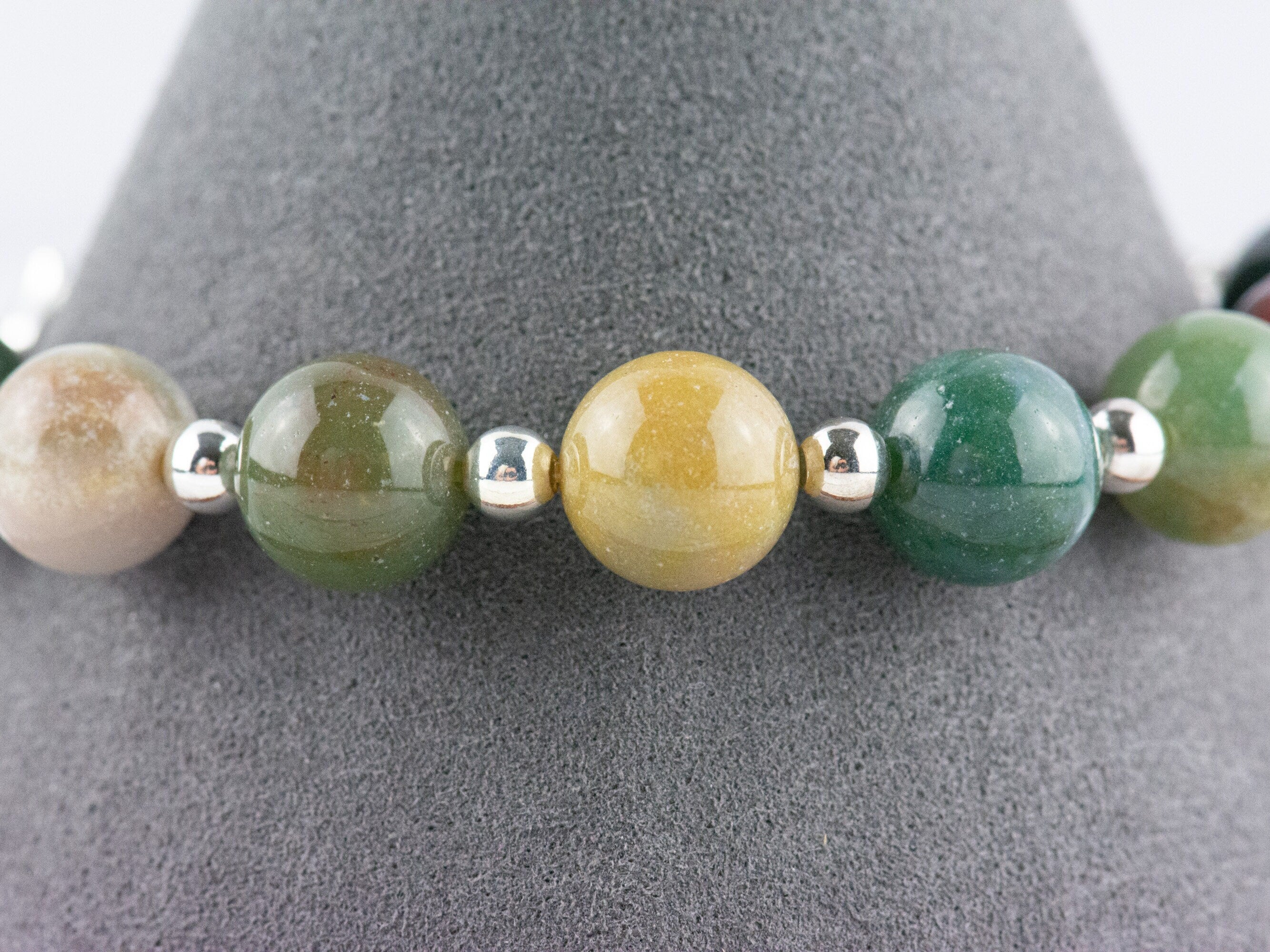 Fancy Jasper Interchangeable Stretch Beaded Watch Band • Medical ID Bracelet • Single Strand • Handmade Gemstone Jewelry