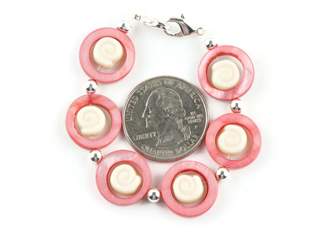 Beachy Shell Loops Interchangeable Stretch Beaded Watch Band • Medical ID Bracelet • Single Strand • Summer Handmade Jewelry