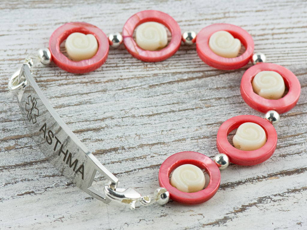 Beachy Shell Loops Interchangeable Stretch Beaded Watch Band • Medical ID Bracelet • Single Strand • Summer Handmade Jewelry