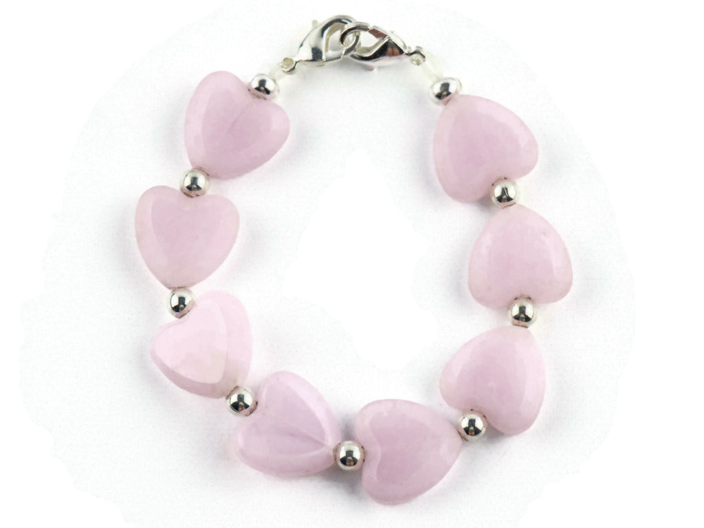 Pink Hearts Interchangeable Stretch Beaded Watch Band • Medical ID Bracelet • Single Strand • Handmade Jewelry