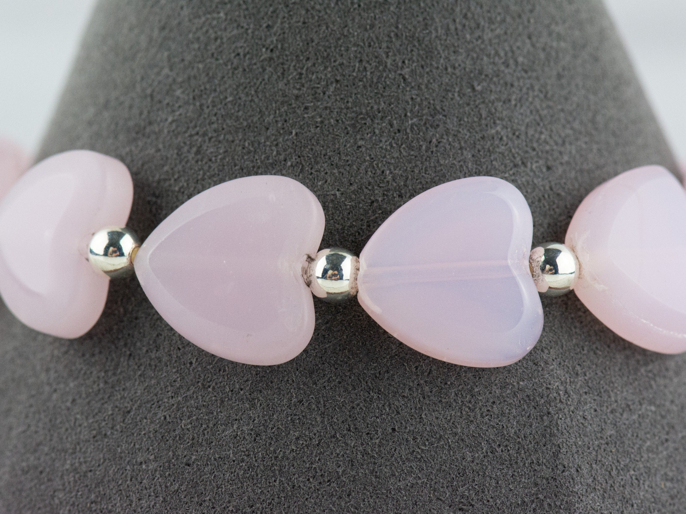 Pink Hearts Interchangeable Stretch Beaded Watch Band • Medical ID Bracelet • Single Strand • Handmade Jewelry