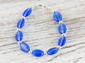 Scrumptious Sapphire Interchangeable Stretch Beaded Watch Band • Medical ID Bracelet • Single Strand • Handmade Jewelry