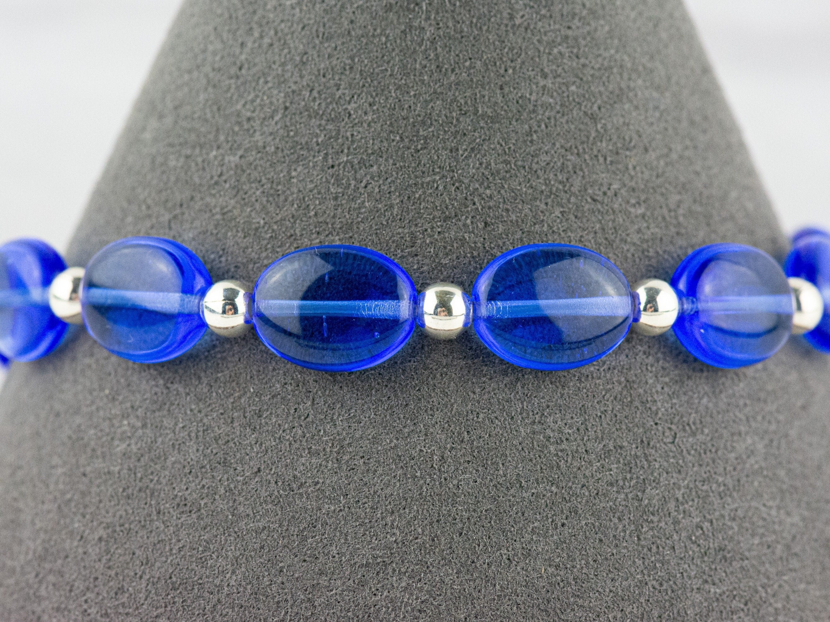 Scrumptious Sapphire Interchangeable Stretch Beaded Watch Band • Medical ID Bracelet • Single Strand • Handmade Jewelry
