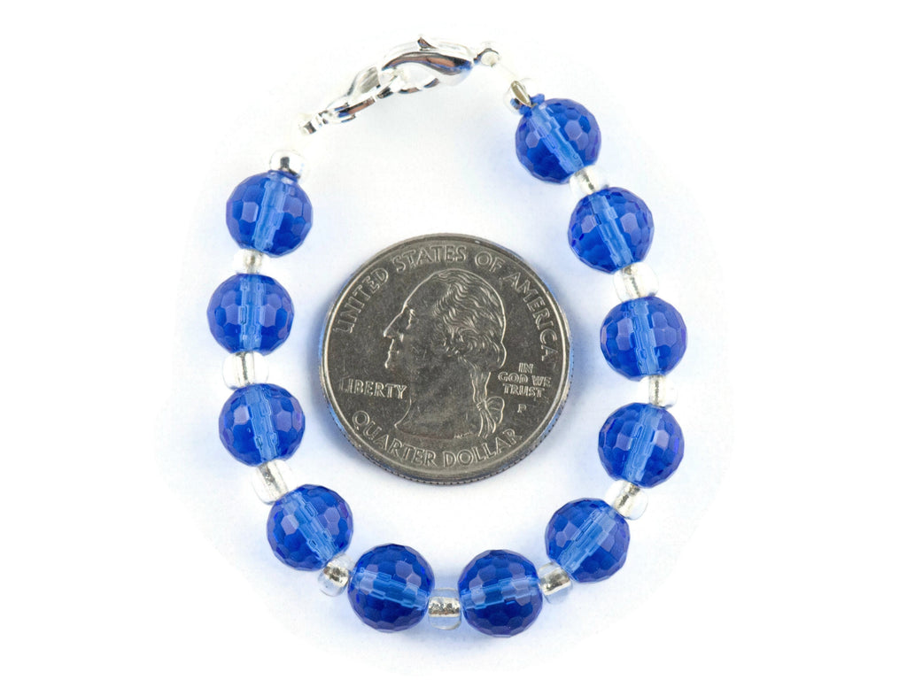 Sapphire Sparkle Interchangeable Stretch Beaded Watch Band • Medical ID Bracelet • Single Strand • Handmade Jewelry