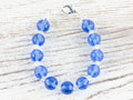 Sapphire Sparkle Interchangeable Stretch Beaded Watch Band • Medical ID Bracelet • Single Strand • Handmade Jewelry
