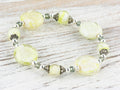 Mint Green Glass Swirl Beaded Stretch Bracelet / Handmade Jewelry / Unique Chunky Bracelet