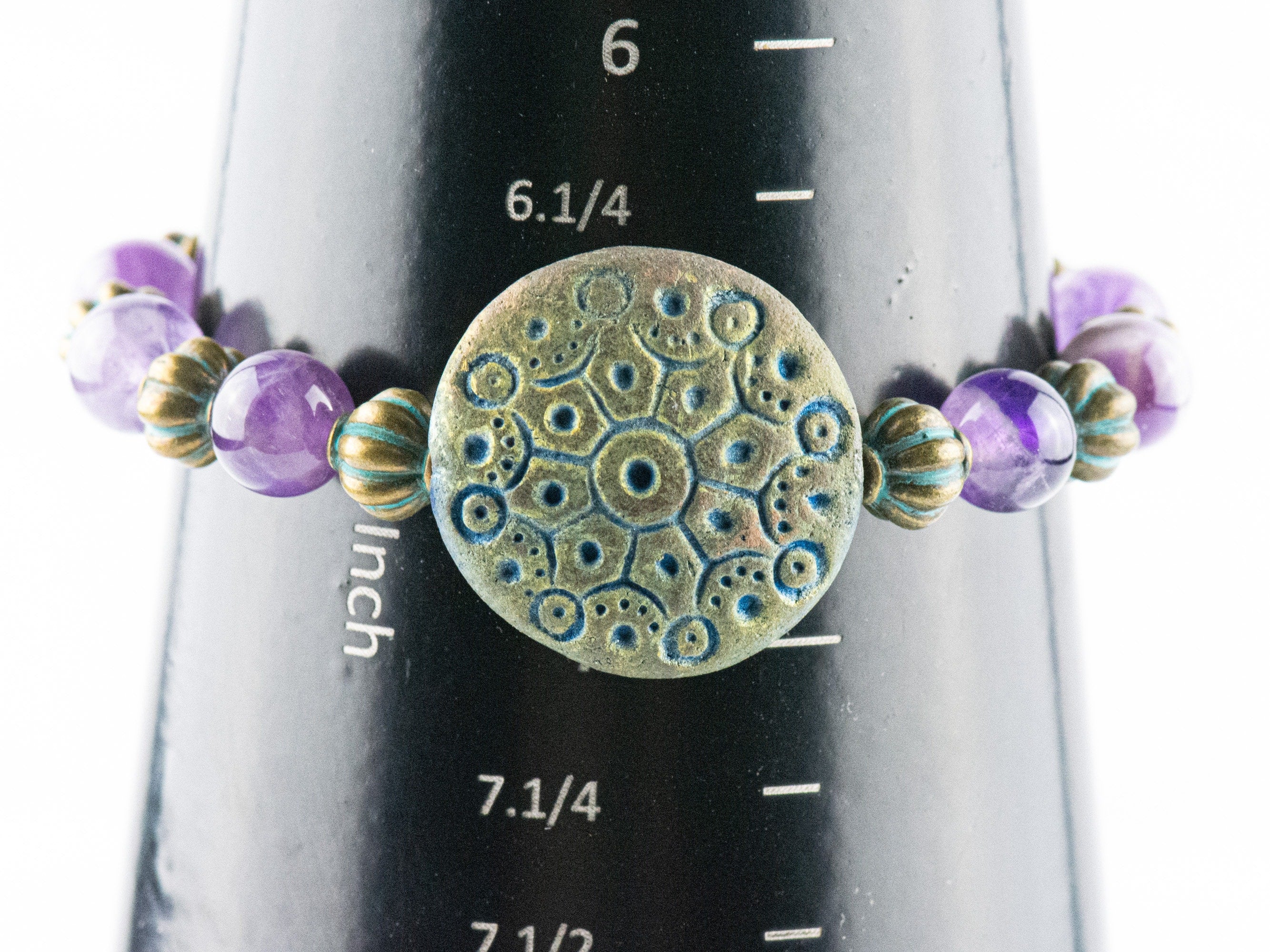 Purple Amethyst Stretch Bracelet / Genuine Gemstone / Earthy Jewelry / February Birthstone