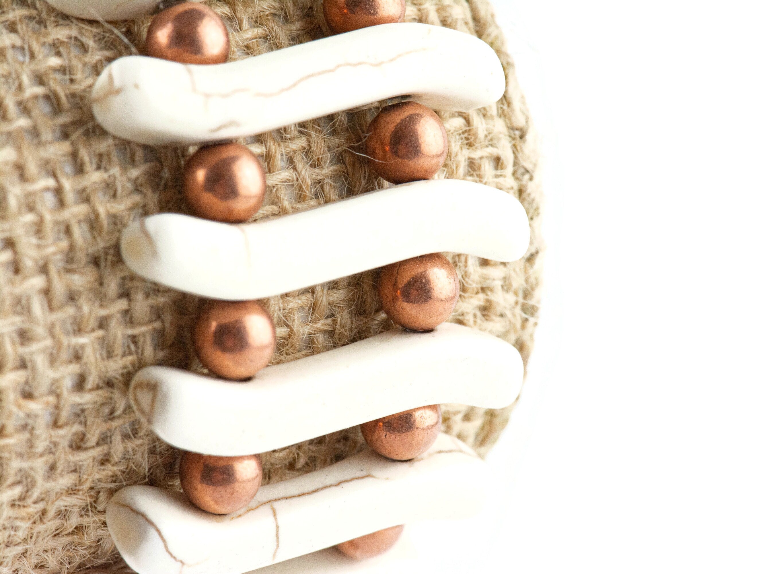 White Stone Stretch Bracelet / Stone Jewelry / Cuff Bracelet / Unique Jewelry