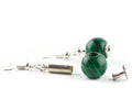 Emerald Green Malachite Gemstone Earrings / Silver Plated / Interchangeable Earrings for Large Hole Beads