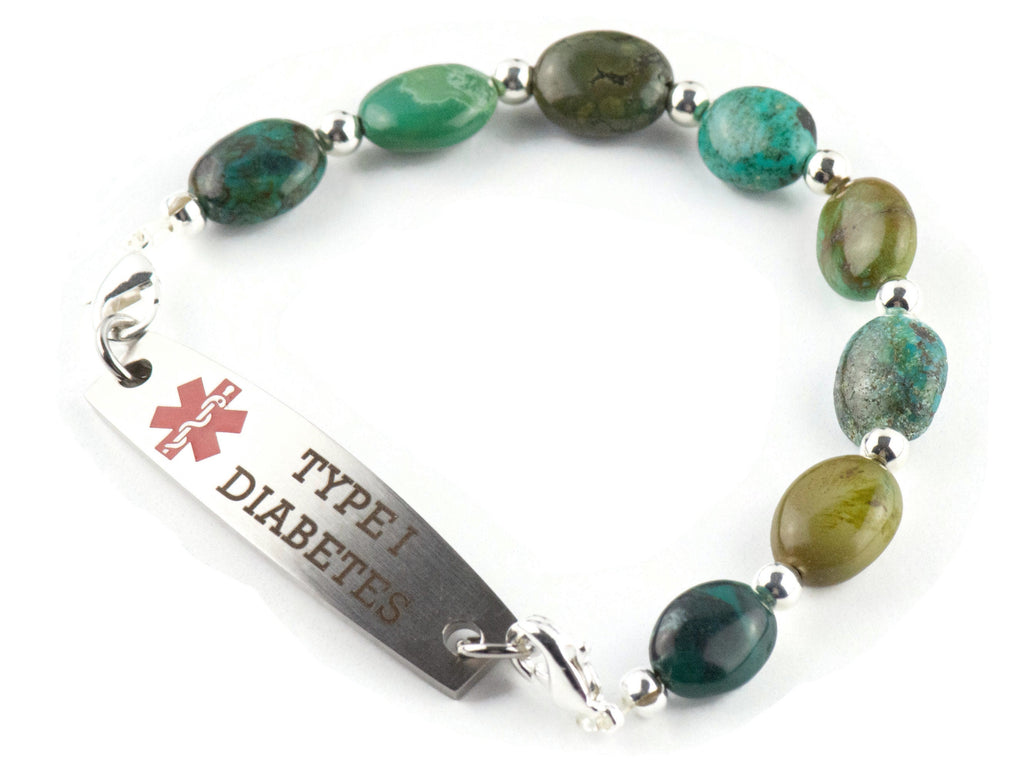 Green Jasper Interchangeable Stretch Beaded Watch Band • Medical ID Bracelet • Single Strand • Handmade Jewelry