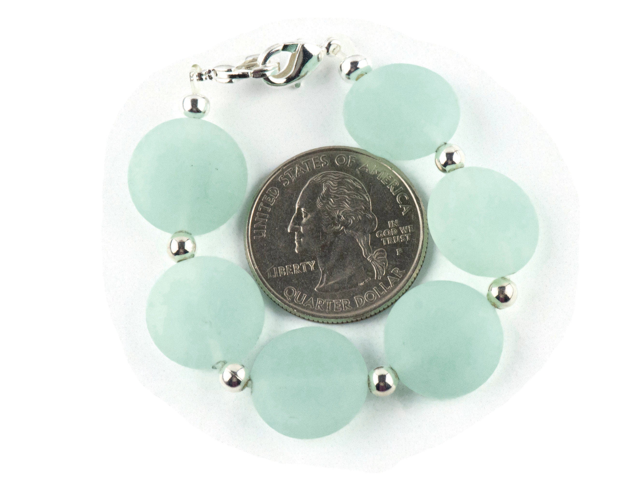 Frosted Light Blue Glass Interchangeable Stretch Beaded Watch Band • Medical ID Bracelet • Single Strand • Handmade Jewelry