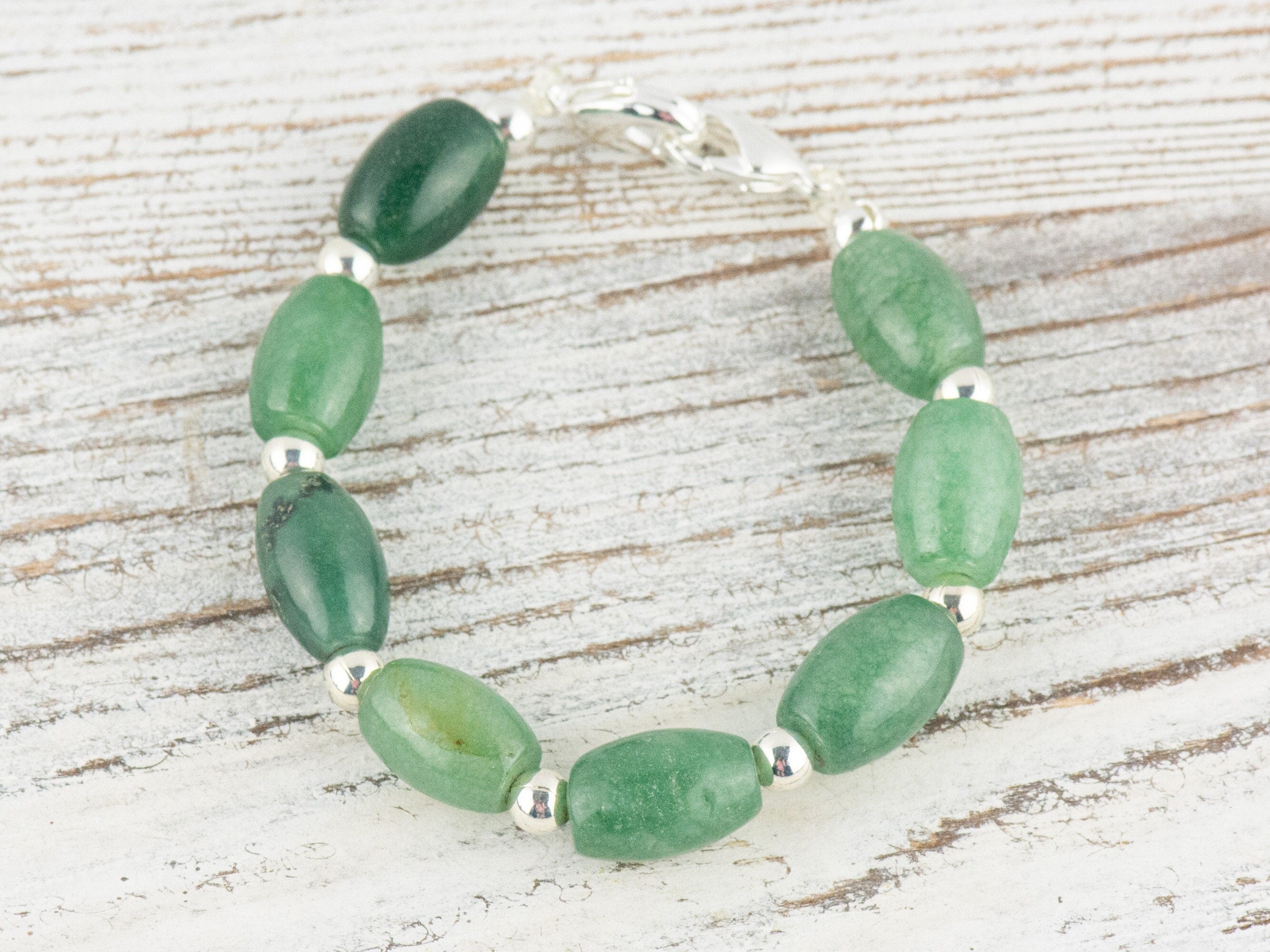 Green Aventurine Interchangeable Stretch Beaded Watch Band • Medical ID Bracelet • Single Strand • Handmade Jewelry