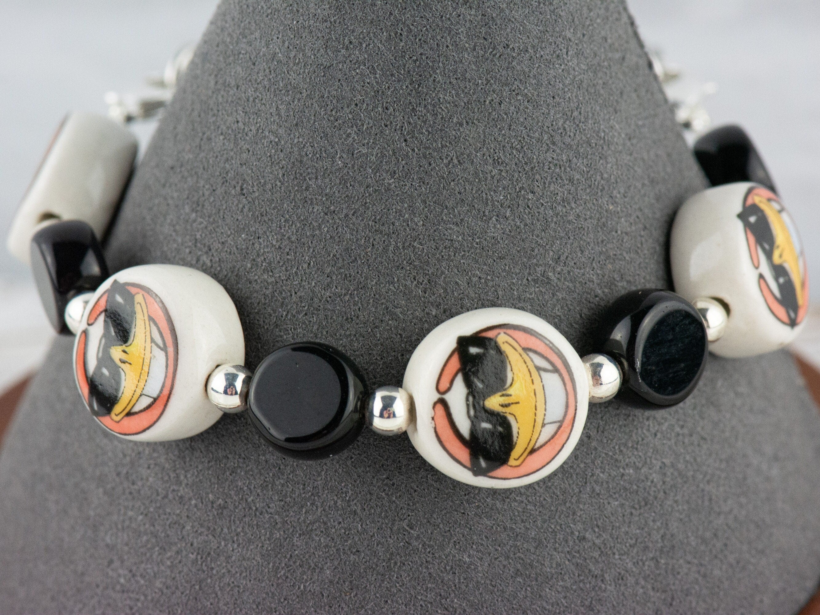 Happy Face with Sunglasses Interchangeable Stretch Beaded Watch Band • Medical ID Bracelet • Single Strand • Handmade Jewelry