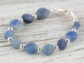 Matte Blue Sodalite Interchangeable Stretch Beaded Watch Band • Medical ID Bracelet • Single Strand • Handmade Jewelry