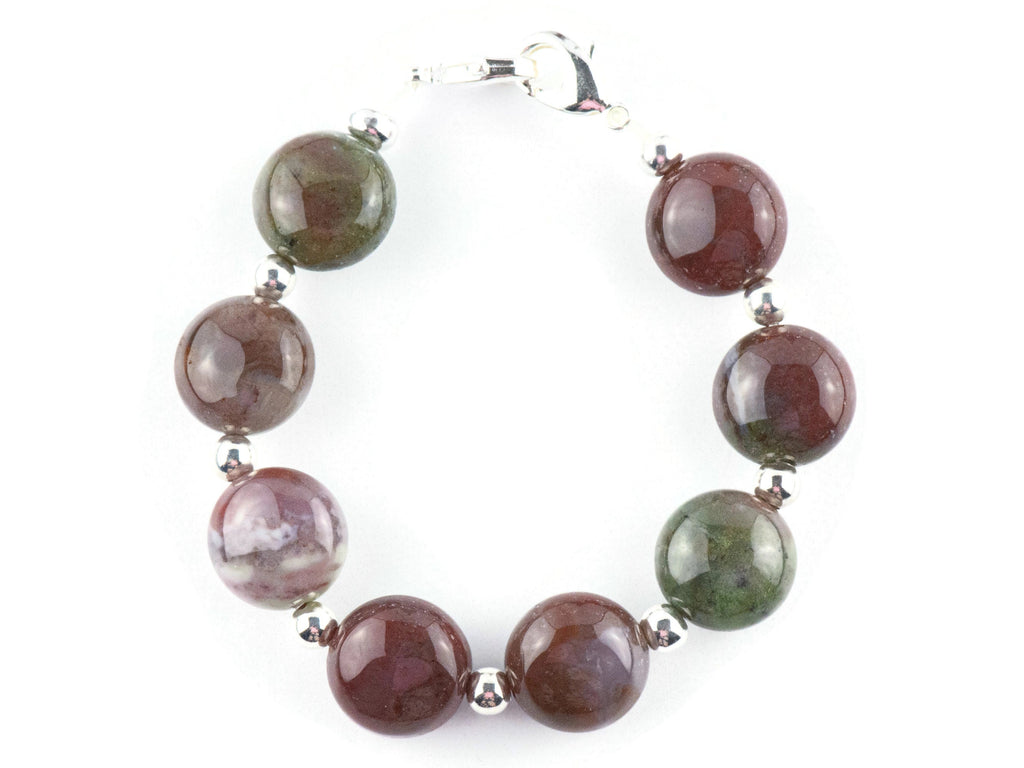 Fancy Jasper Puffs Interchangeable Stretch Beaded Watch Band • Medical ID Bracelet • Single Strand • Handmade Gemstone Jewelry
