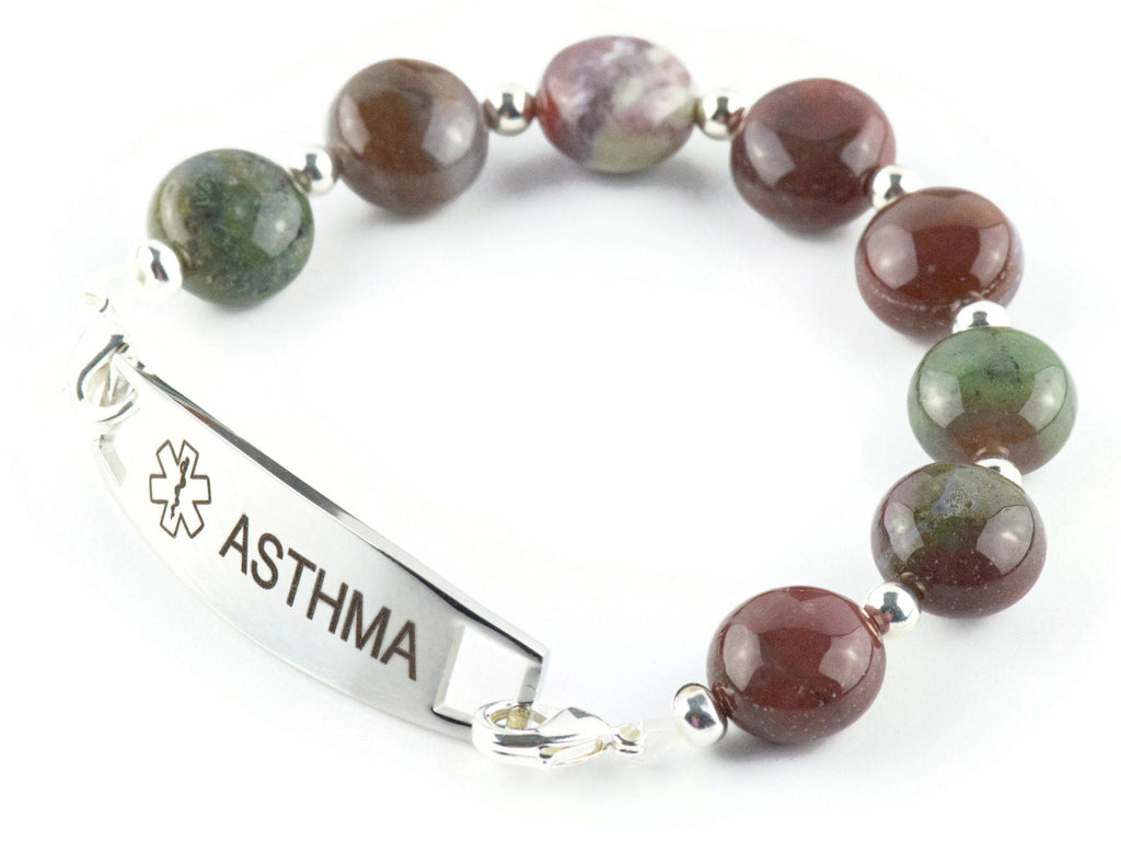 Fancy Jasper Puffs Interchangeable Stretch Beaded Watch Band • Medical ID Bracelet • Single Strand • Handmade Gemstone Jewelry