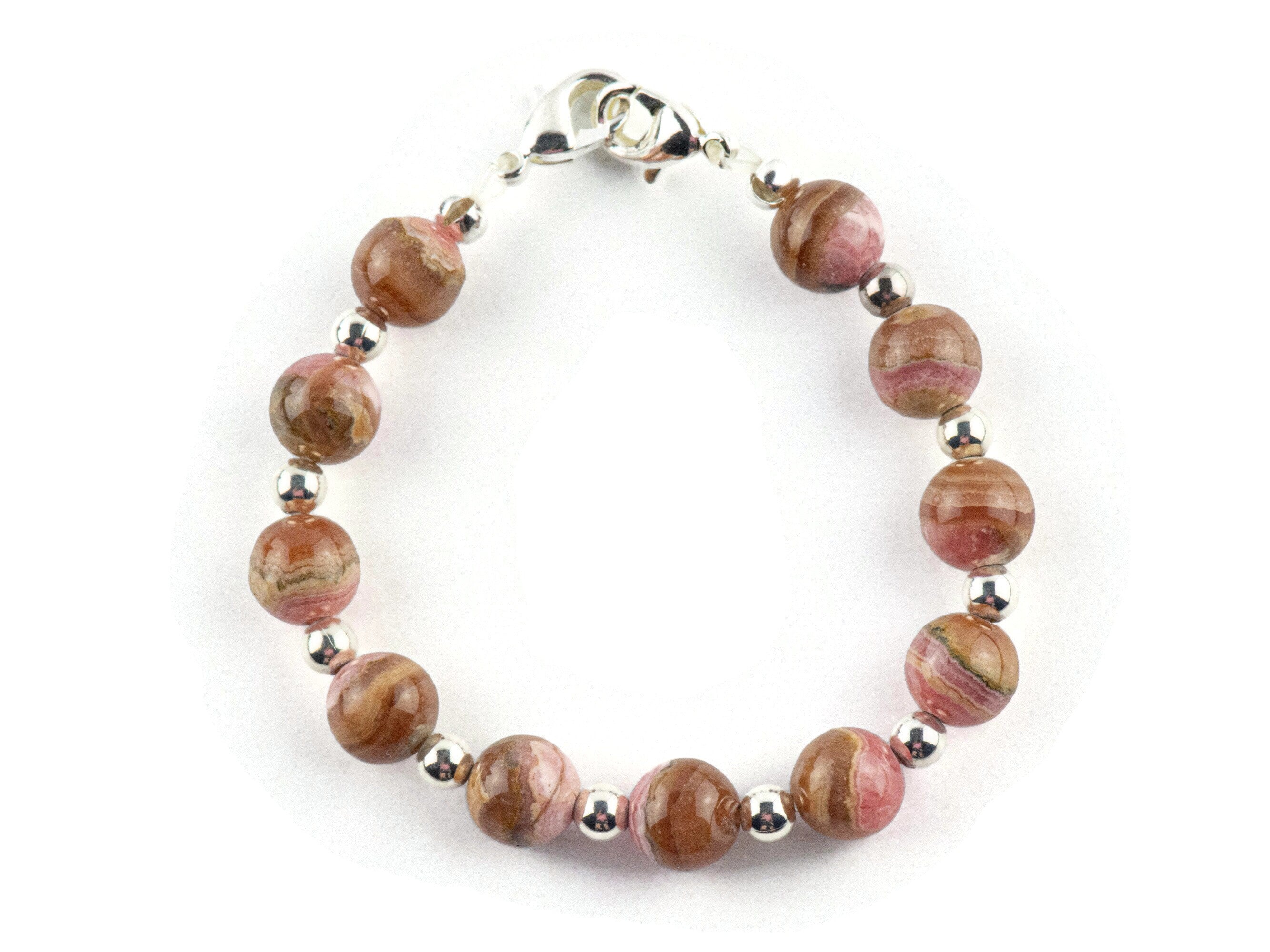Rhodochrosite Interchangeable Stretch Beaded Watch Band • Medical ID Bracelet • Single Strand Gemstone Band • Handmade Jewelry