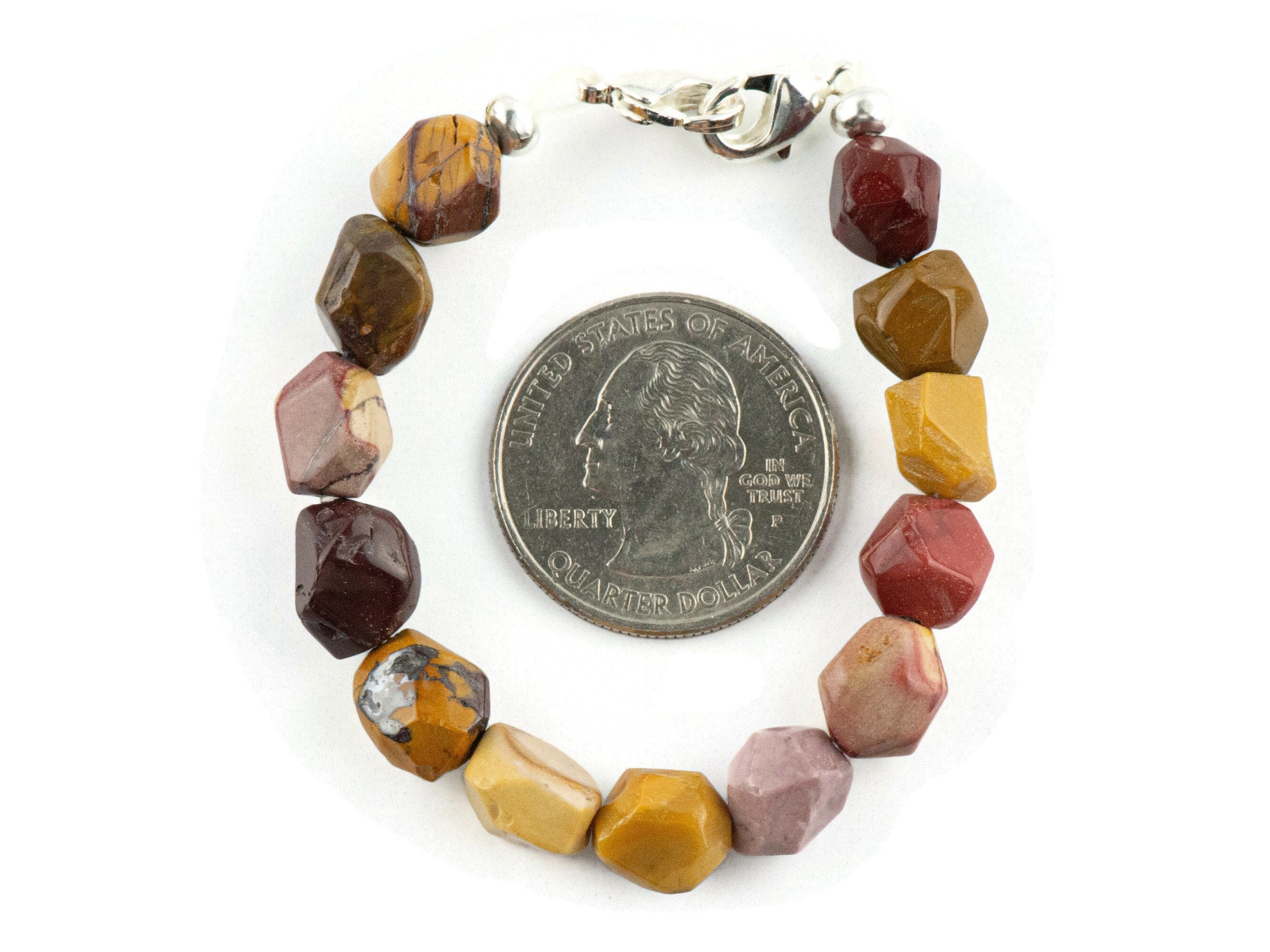 Mookaite Jasper Nugget Interchangeable Stretch Beaded Watch Band • Medical ID Bracelet • Single Strand • Handmade Gemstone Jewelry