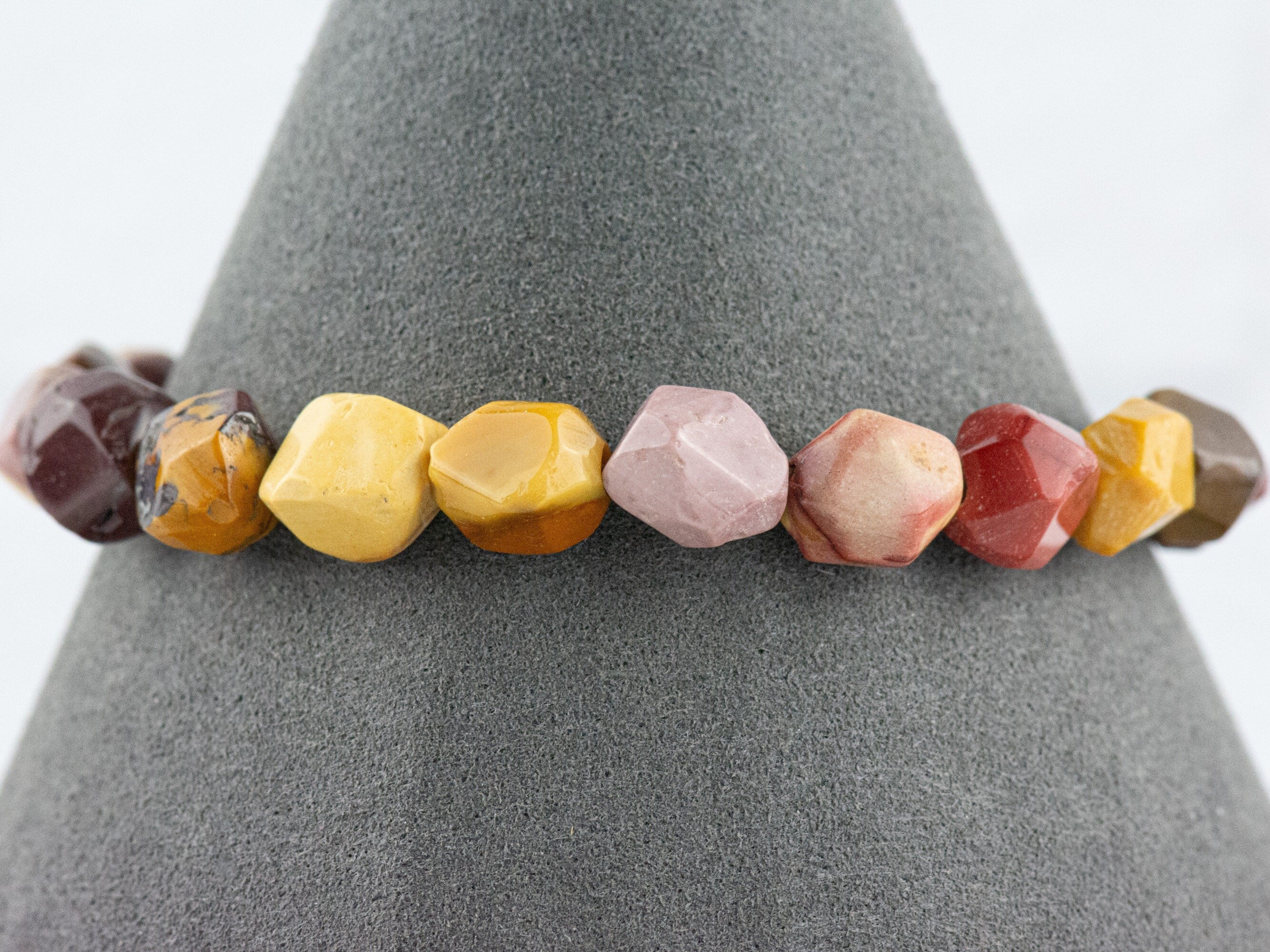 Mookaite Jasper Nugget Interchangeable Stretch Beaded Watch Band • Medical ID Bracelet • Single Strand • Handmade Gemstone Jewelry