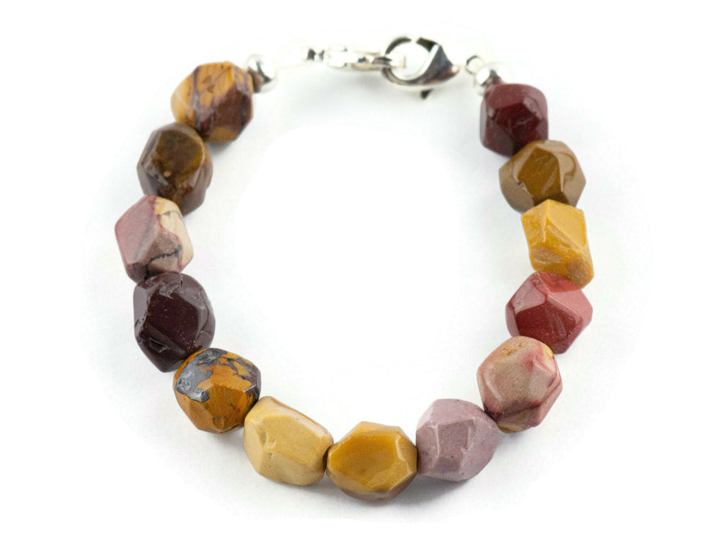 Mookaite Jasper Nugget Interchangeable Stretch Beaded Watch Band • Medical ID Bracelet • Single Strand • Handmade Gemstone Jewelry